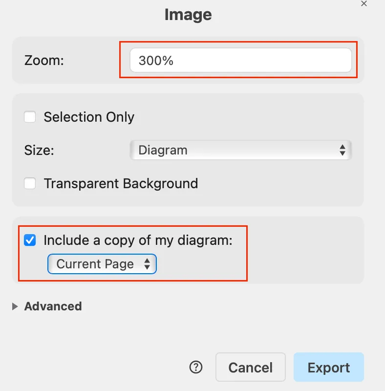 Export Settings