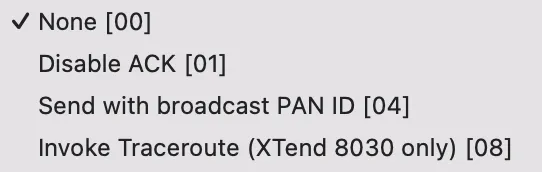 XBee API frame options